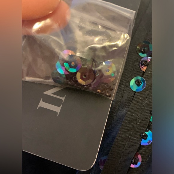 Hong Ni black sequined fringed cocktail dress, v-neck. New w/tags. Beautiful. - Picture 5 of 14